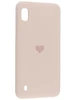 Силиконовый чехол Silicone Hearts для Samsung Galaxy A10 песочно-розовый