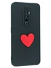 Силиконовый чехол 3D Сердце для Oppo Reno 2Z черный