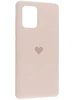Силиконовый чехол Silicone Hearts для Samsung Galaxy S10 Lite песочно-розовый