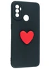 Силиконовый чехол 3D Сердце для Oppo A53 черный