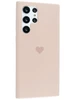Силиконовый чехол Silicone Hearts для Samsung Galaxy S22 Ultra песочно-розовый