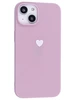 Силиконовый чехол Warm heart для IPhone 14 карамельный розовый