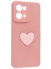 Силиконовый чехол 3D Сердце для Oppo Reno 7 розовый