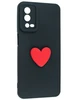 Силиконовый чехол 3D Сердце для Oppo A55 черный