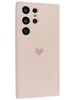 Силиконовый чехол Silicone Hearts для Samsung Galaxy S23 Ultra песочно-розовый
