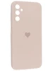 Силиконовый чехол Silicone Hearts для Samsung Galaxy A14 песочно-розовый
