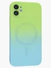 Силиконовый чехол Gradient для iPhone 11 зелено-голубой (для Magsafe)