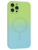 Силиконовый чехол Gradient для iPhone 12 Pro Max зелено-голубой (для Magsafe)