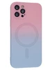 Силиконовый чехол Gradient для iPhone 12 Pro розово-голубой (для Magsafe)