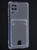 Силиконовый чехол Cardhold для Samsung Galaxy A12 прозрачный (с вырезом для карт)