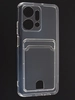 Силиконовый чехол Cardhold для Huawei Honor X7a (Plus) прозрачный (с вырезом для карт)