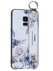 Силиконовый чехол Flower для Samsung Galaxy A8 2018 A530F Цветущая роза (с ручкой) белый