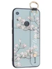 Силиконовый чехол Flower для Huawei Honor 8A (Pro / Prime) Цветение магнолии (с ручкой) голубой