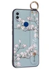 Силиконовый чехол Flower для Xiaomi Redmi Note 7 (Pro) Цветение магнолии (с ручкой) голубой