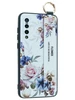 Силиконовый чехол Flower для Xiaomi Mi 9 Цветущая роза (с ручкой) белый