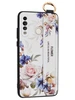 Силиконовый чехол Flower для Huawei P30 Lite / Honor 20S / Honor 20 lite Цветущая роза (с ручкой) белый