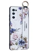 Силиконовый чехол Flower для Samsung Galaxy S20 FE Цветущая роза (с ручкой) белый