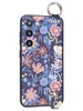 Силиконовый чехол Flower для Samsung Galaxy S23 Разноцветные ромашки (с ручкой)