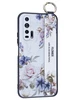 Силиконовый чехол Flower для Huawei Honor 20 pro Цветущая роза (с ручкой) белый