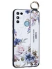 Силиконовый чехол Flower для Huawei Honor 9A Цветущая роза (с ручкой) белый