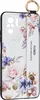 Силиконовый чехол Flower для Xiaomi Redmi Note 10 / Note 10s / Poco M5s Цветущая роза (с ручкой) белый