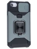 Силиконовый чехол Plastic slot для iPhone 7, 8, SE 2020, SE 2022 зеленый с карманом под карту