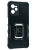 Пластиковый чехол Full protection для Realme C35 черный с подставкой и магнитным держателем