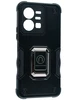 Пластиковый чехол Full protection для Vivo Y35 черный с подставкой и магнитным держателем
