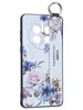 Силиконовый чехол Flower для Huawei Mate 50 Pro Цветущая роза (с ручкой) белый