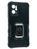 Пластиковый чехол Full protection для Oppo A96 черный с подставкой и магнитным держателем