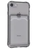 Силиконовый чехол Card Case для iPhone 7, 8, SE 2020, SE 2022 прозрачный черный