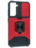 Силиконовый чехол Plastic slot для Samsung Galaxy S21 FE красный с карманом под карту