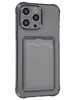 Силиконовый чехол Card Case для iPhone 14 Pro Max прозрачный черный