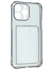 Силиконовый чехол Card Case для iPhone 15 Pro Max прозрачный черный