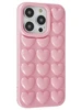 Силиконовый чехол Colored hearts для iPhone 14 Pro Розовый