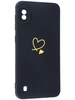 Силиконовый чехол Picture для Samsung Galaxy A10 Сердце черный