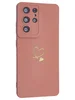 Силиконовый чехол Picture для Samsung Galaxy S21 Ultra 5G Сердце розовый