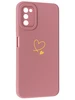 Силиконовый чехол Picture для Samsung Galaxy A03s Сердце розовый