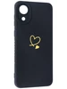 Силиконовый чехол Picture для Samsung Galaxy A03 Core Сердце черный