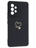 Силиконовый чехол Picture для Samsung Galaxy A53 5G Сердце черный
