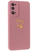 Силиконовый чехол Picture для Samsung Galaxy S20 Сердце розовый