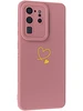 Силиконовый чехол Picture для Samsung Galaxy S20 Ultra Сердце розовый