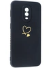 Силиконовый чехол Picture для OnePlus 6T Сердце черный