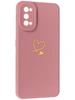 Силиконовый чехол Picture для Realme 7 Pro Сердце розовый
