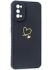 Силиконовый чехол Picture для Realme 7 Pro Сердце черный