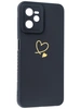 Силиконовый чехол Picture для Realme C35 Сердце черный