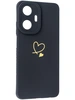 Силиконовый чехол Picture для Realme C55 Сердце черный