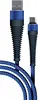 Дата-кабель BoraSCO USB - Micro USB, 3А, 1м, Fishbone, в нейлоновой оплетке, витой, темно-синий