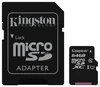Карта памяти Kingston microSDXC 64GB Class10 UHS-I Canvas Select до 80Mb/s с адаптером