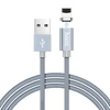 Кабель USB - Lightning (для iPhone) Hoco U40A (2A, магнитный, оплетка ткань) Серебро
